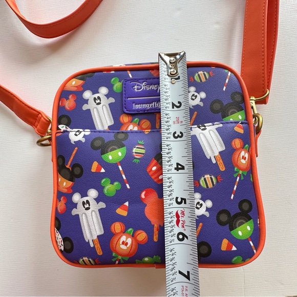 Disney Loungefly Mickey Halloween treats crossbody purse bag orange‎ & purple - Picture 13 of 14
